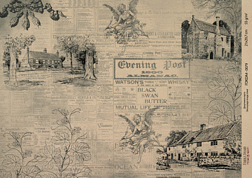 Kraft decoupage paper, 29,7x21cm, “Vintage Newspaper”, #0079