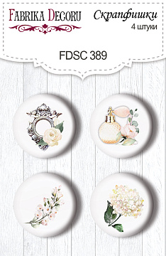 Set of 4pcs flair buttons for scrabooking Tenderness and love #389
