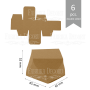 Figurowa bomboniera - zestaw tekturowych wykrojów do pakowania prezentów 6 szt., 52x65x65 mm
