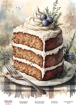 Decoupage card «Festive cake-02» #000915, 21cm x 29,7cm