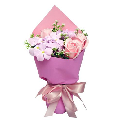 bouquet of chrysanthemums, hydrangeas and roses “pink dreams”
