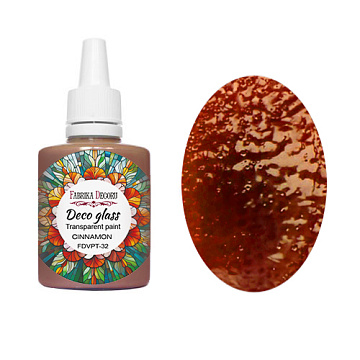Deco Glass Transparent Paint for Stained Glass Effect, Cinnamon, 30ml