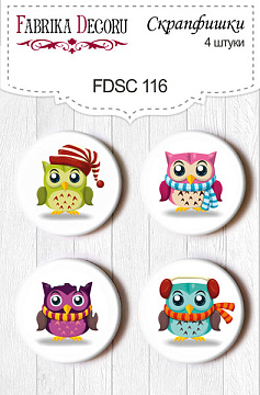 Set mit 4 Flair-Buttons für Scrapbooking #116