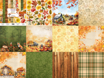 Double-sided scrapbooking paper set Bright Autumn 8"x8" 10 sheets - 2 Double-sided scrapbooking paper set Bright Autumn 8"x8" 10 sheets - 2