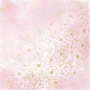 Blatt aus einseitigem Papier mit Goldfolienprägung, Muster Golden Pion, Farbe Pink Shabby Watercolor, 12"x12"