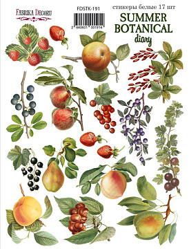 Set of stickers 17pcs Summer botanical diary  #191
