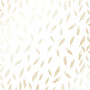 Blatt aus einseitigem Papier mit Goldfolienprägung, Muster Golden Feather White, 12"x12"