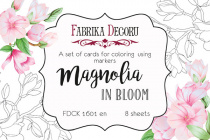 набор открыток для раскрашивания маркерами magnolia in bloom en 8 шт 10х15 см