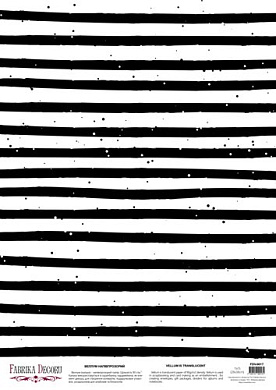 deco vellum colored sheet black and white stripes, a3 (11,7" х 16,5")
