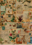Kraft decoupage paper, 29,7x29,7 cm, "Botany Vintage", #0050