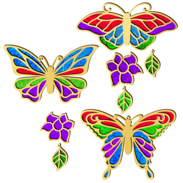 Blank for stained glass painting “Vivid Butterflies”, #02 - 2