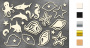 Chipboard embellishments set,   "Marine life 2" #019