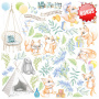 Double-sided scrapbooking paper set Funny fox boy 12"x12", 10 sheets - 11