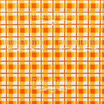 Kawałek tkaniny 35X70 "Jasnopomarańczowa kratka" 