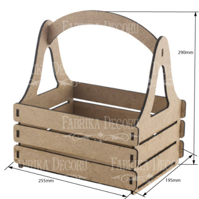 Корзинка на подарок для цветов и презентов, 255 х 195 х 290 мм, Набор DIY #154, MDF - 2