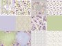 Double-sided scrapbooking paper set Floral sentiments, 8"x8", 10 sheets - 0