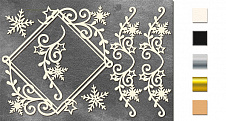  Набор чипбордов Ромб и завитки со снежинками 10х15 см #645 color_Kraft