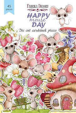 Set of die cuts Happy mouse day, 45 шт