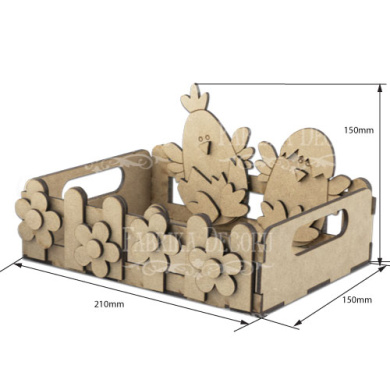 заготовка для декорирования "корзинка с цыплятами", #146 фабрика декору - 2