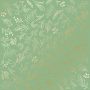 Sheet of single-sided paper with gold foil embossing, pattern "Golden Branches, color Avocado "