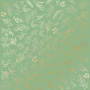 Sheet of single-sided paper with gold foil embossing, pattern "Golden Branches, color Avocado "