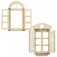 3D figures for decorating dollhouses and shadow boxes, Window 1, Window 2, Set #276