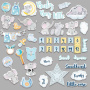 Set of die cuts My cute Baby elephant boy, 44 pcs - 1