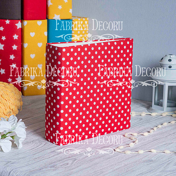 Blank album with a soft fabric cover Peas in red 20сm х 20сm