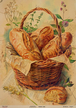 Kraftowy papier do decoupage, 29,7x42cm, „Botanica Kraft”, #0006