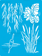 Stencil for crafts 15x20cm "Fishing" #359