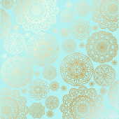 лист односторонней бумаги с фольгированием, дизайн golden napkins turquoise, 30,5см х 30,5 см