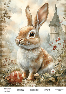 Decoupage card «Easter Bunny-08» #000929, 21cm x 29,7cm