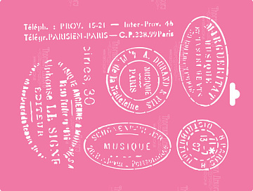 Stencil for decoration XL size (30*21cm), Postmarks #087
