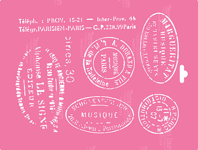 трафарет многоразовый xl (30х21см), почтовые штемпели #087 фабрика декору