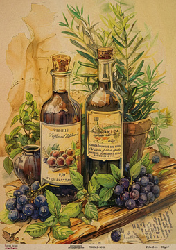 Kraftowy papier do decoupage, 29,7x42cm, „Botanica Kraft”, #0018