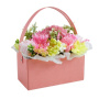 "Peach Elegy"  Flowers in a box purse, 200 x 200 x 100 mm