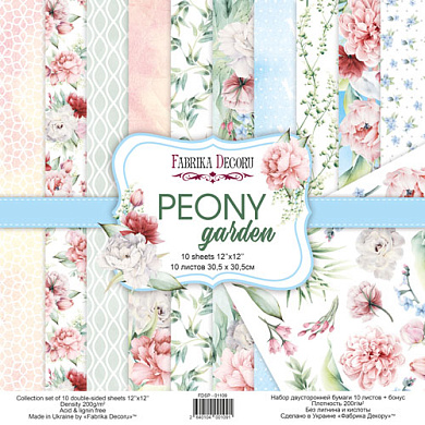 набор скрапбумаги peony garden 30,5x30,5 см, 10 листов