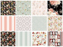Double-sided scrapbooking paper set Miracle flowers 12"x12", 10 sheets - 0