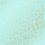 Einseitig bedruckter Papierbogen mit Goldfolienprägung, Muster "Goldene Rosenblätter, Farbe Türkis"