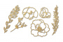 Spanplatten-Set Blumen und Zweige #488