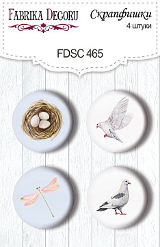 Set of 4pcs flair buttons for scrabooking Tender spring #465