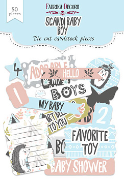 Set of die cuts Scandi Baby Boy, 50 pcs