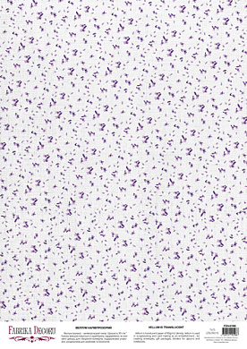 deco vellum colored sheet purple flowers, a3 (11,7" х 16,5")