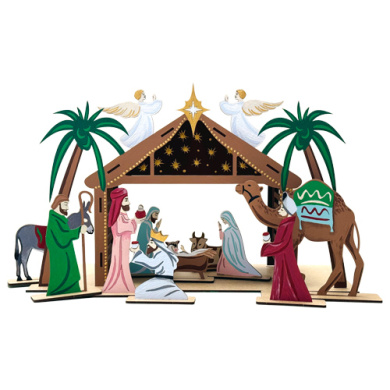 diy wooden coloring set, desk composition "nativity scene", #050 - 2