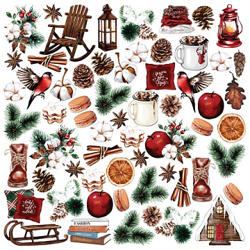 Sheet of images for cutting. Collection Bright Christmas