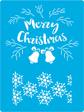 Stencil reusable, 15x20cm "Christmas snowflakes", #458