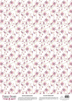 Deco vellum colored sheet Orichids magenta background, A3 (11,7" х 16,5")