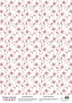 Deco vellum colored sheet Orichids magenta background, A3 (11,7" х 16,5")