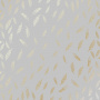 Sheet of single-sided paper with gold foil embossing, pattern Golden Feather Gray, 12"x12"