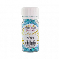 Sequins Stars, blue with iridescent nacre, #124